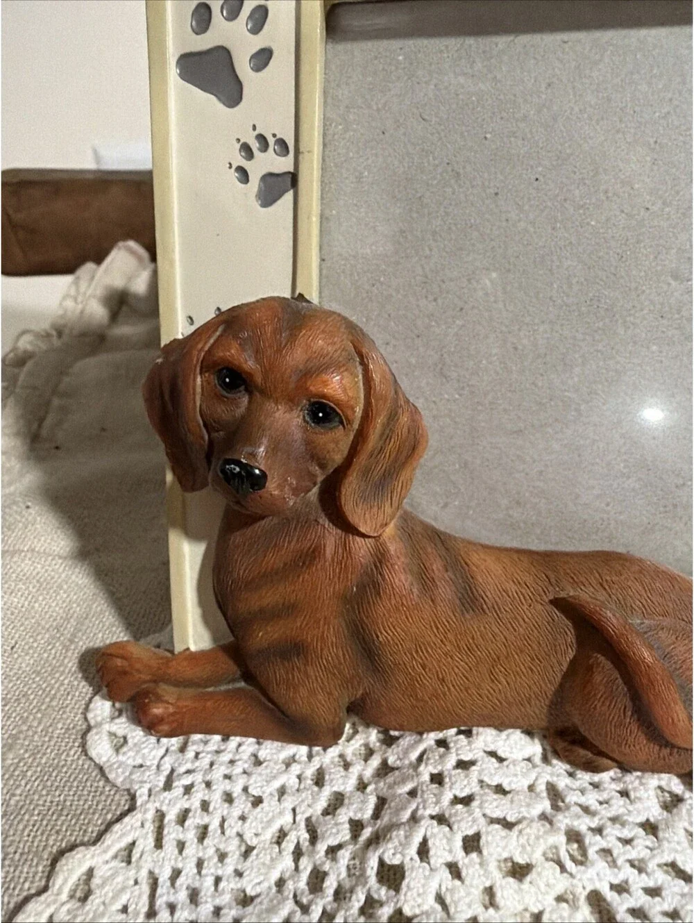 VTG Dachshunds Weiner Dog Puppy Picture Frame Fits 4x6” photo Table Top Desk